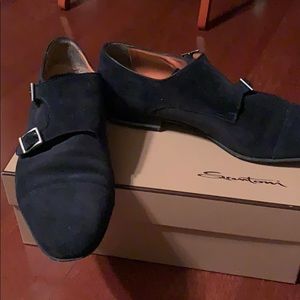 Santoni blue suede shoes( my dancing voice)silver
